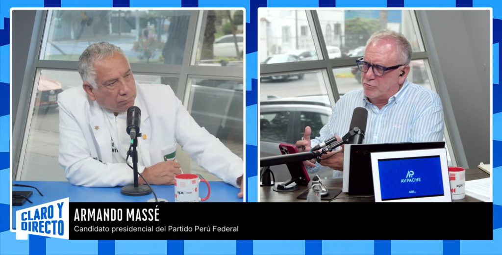 Candidato Armando Massé analiza la situación del país en “Claro y Directo”